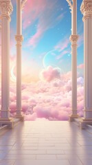 Fototapeta premium Fantasy architecture backgrounds outdoors.