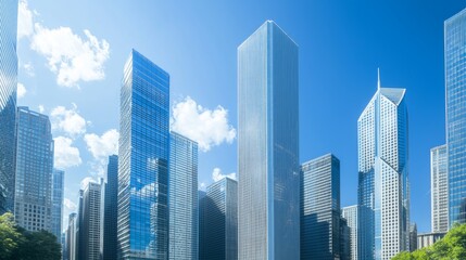 Naklejka premium Corporate Headquarters: Symbol of Economic Growth and Modern Architecture