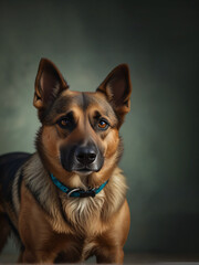 Fototapeta premium Pet photography featuring a dog sitting in simplicity.