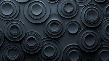 Abstract background Repetitive circular shapes in monochrome tones create striking visual effect, showcasing depth and texture in modern design