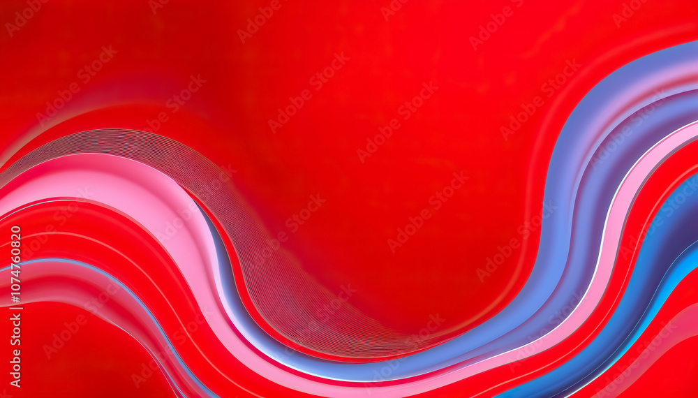 Aufkleber wavy red pink abstract pattern with smooth gradient flowing lines design aesthetic
