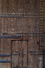 the antique carved front door