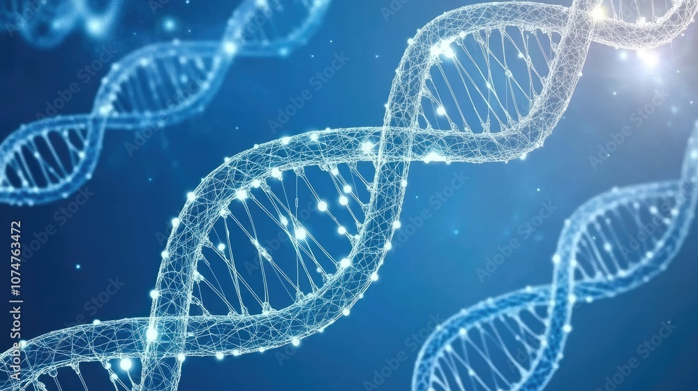 Poster molecular structure of dna in abstract design