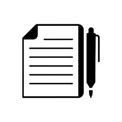 notebook, pen icon. Simple vector sign