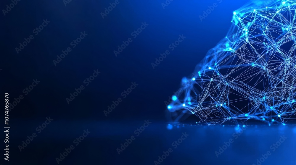 Poster science background with abstract digital elements, demonstrating network connectivity and big data
