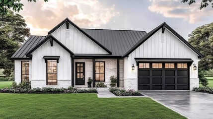 Fototapeta premium Modern Elegant House with Stylish Exterior