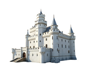 Beautiful castle all white.  Cut out.