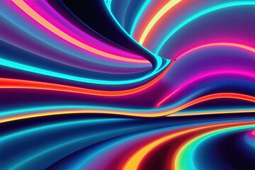 Neon Electric Surf Wallpaper Vibrant Abstract Design with Glowing Gradient Waves