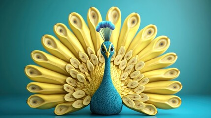 Peacock Made of Bananas