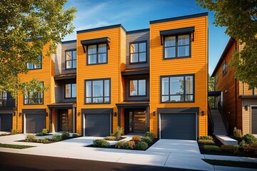 Vibrant Amber Townhouses Featuring Modern Exterior Design