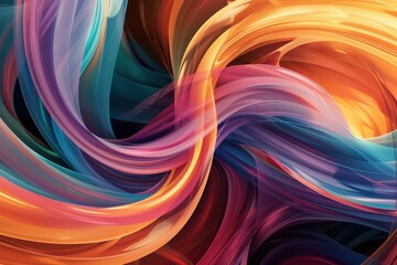 Abstract Swirling Pattern of Intertwined Vibrant Hues