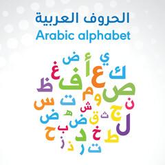 Arabic alphabet letters shapes pattern set language learning  typographic calligraphy typography Colorfull Fonts Style  text type


