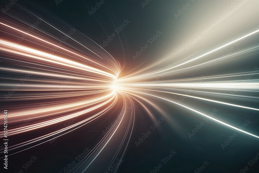 Poster dynamic abstract energy flow background with light waves and motion effects