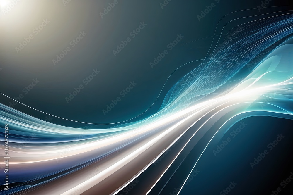 Poster futuristic abstract business background featuring smooth waves and dynamic lines