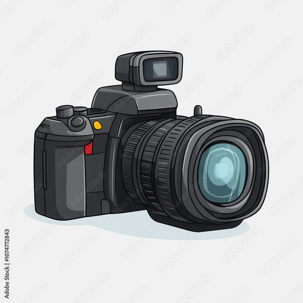 Poster this simple flat camera icon features a classic design on a white background. its clean lines and mo