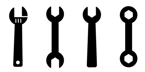 Wrench icon set. Wrench icons