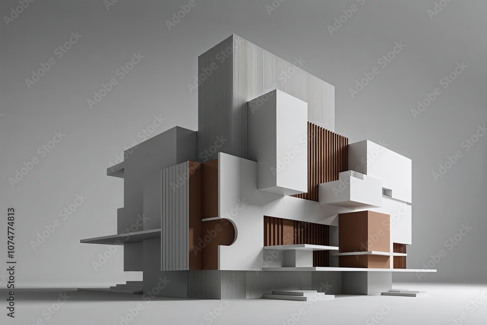 Poster 3d abstract minimalist architecture background design
