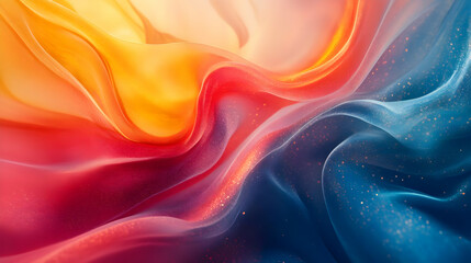 Obraz premium Abstract Background with Wavy Lines and Sparkles - Digital Art Illustration