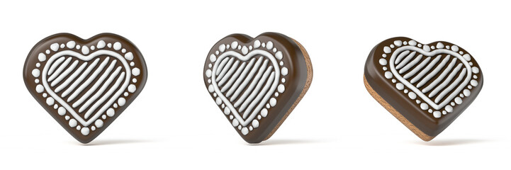 Heart shaped gingerbread 3D