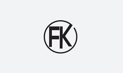 FK, KF , F , K , Abstract Letters Logo Monogram