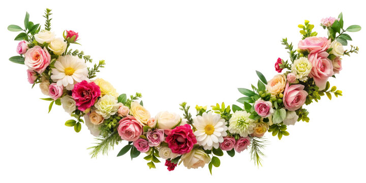 garland of flowers, transparent background