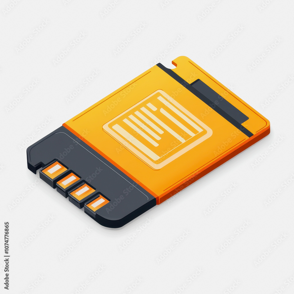 Poster this image features a flat icon of a microsd card on a clean white background. the vibrant design hi