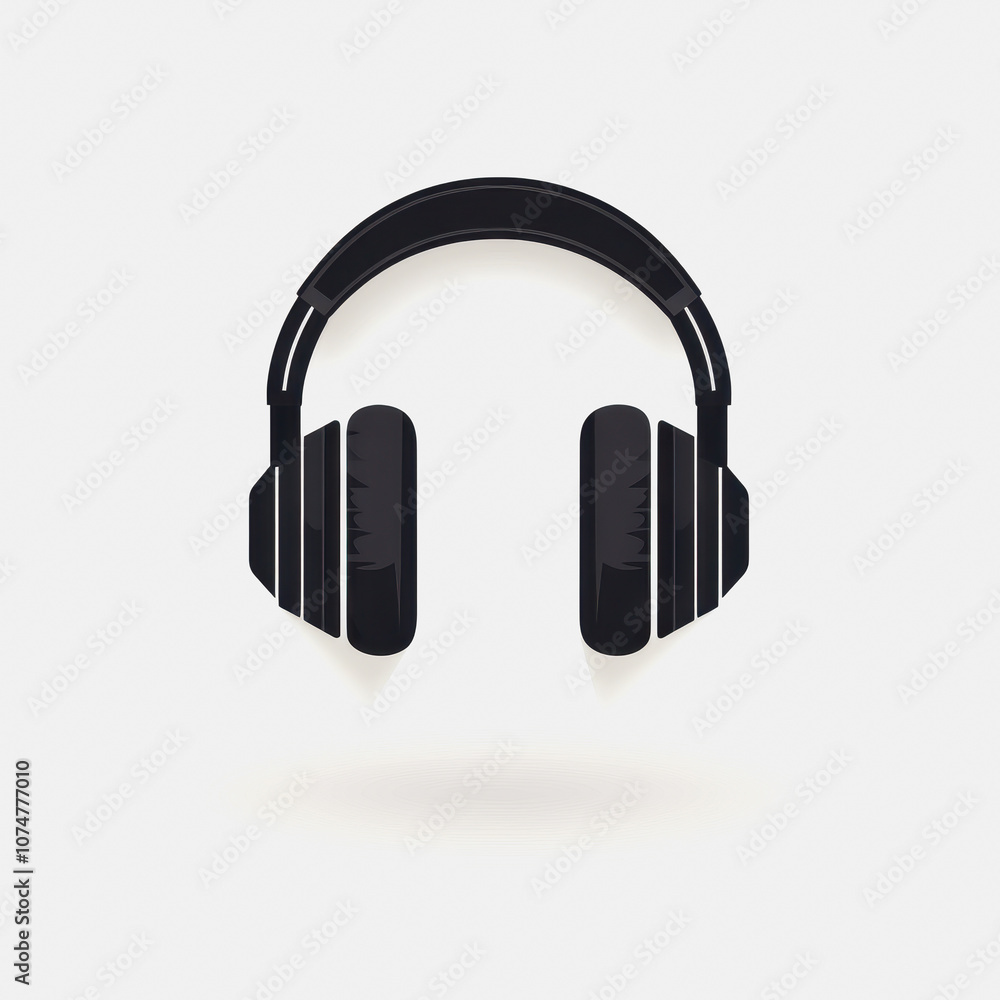 Poster this minimalist icon features a sleek pair of noise-canceling headphones. its simple design emphasiz