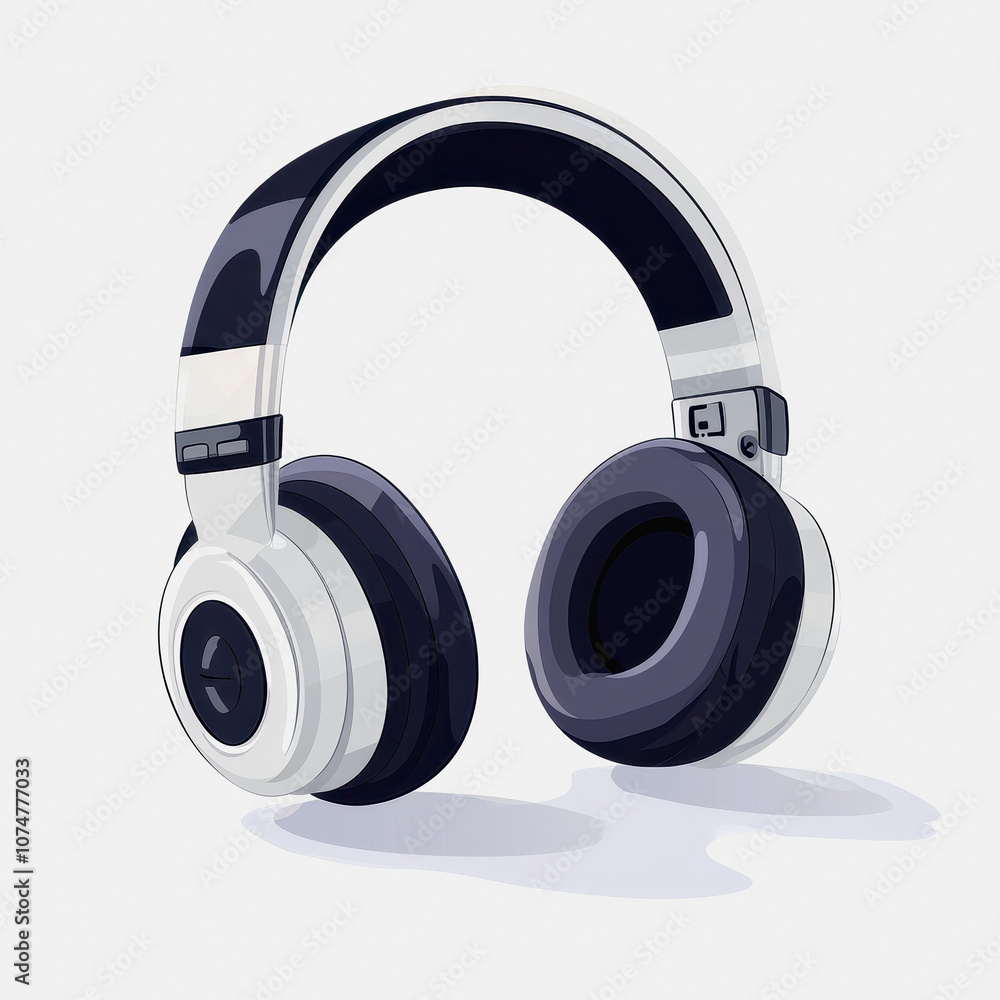 Poster this graphic features a simple icon of noise-canceling headphones in a flat design. ideal for illust