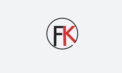 FK, KF , F , K , Abstract Letters Logo Monogram