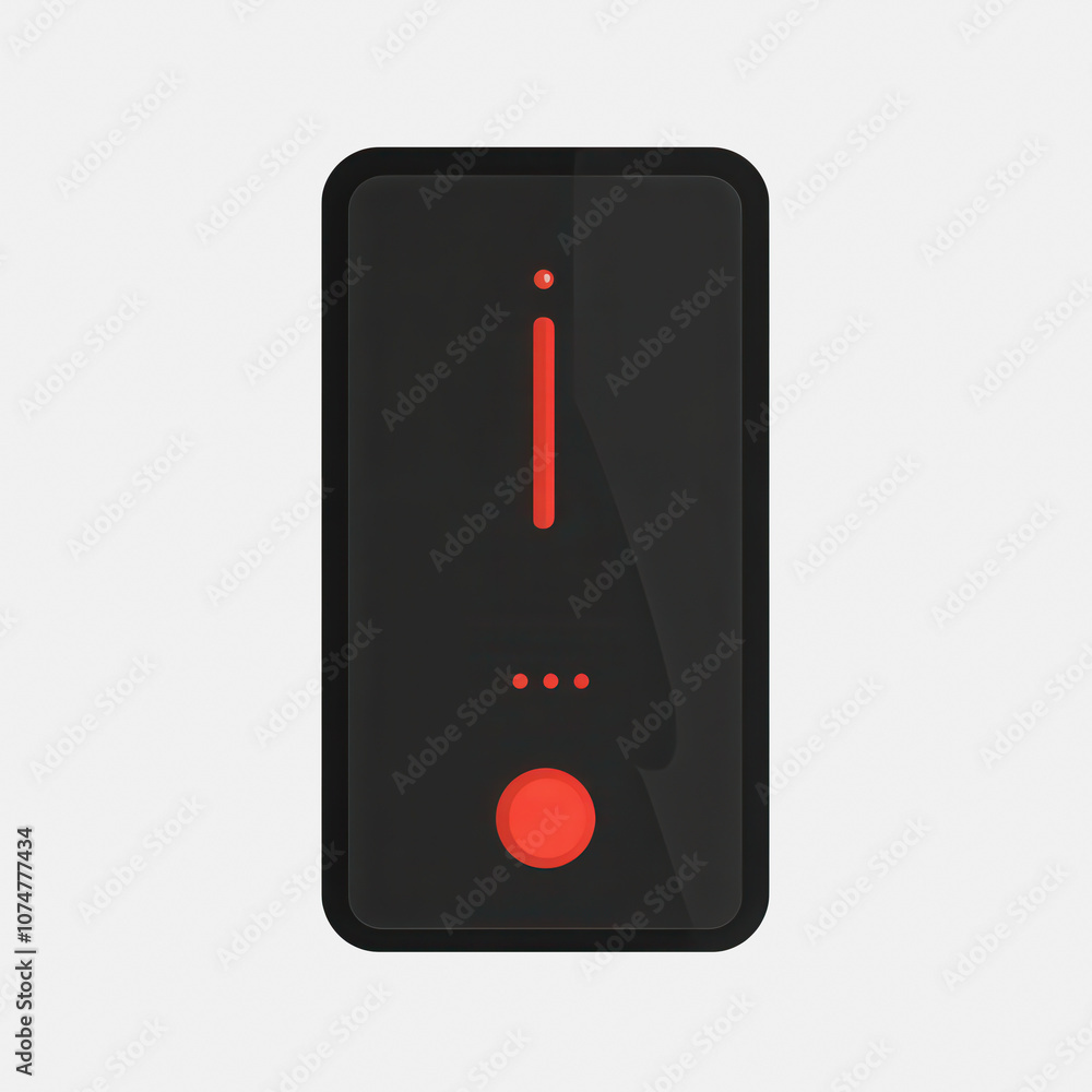 Poster a modern flat design icon representing a power button, featuring a clean look on a white background.