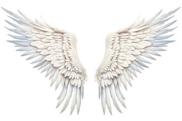 Fototapeta premium Angel wings white bird white background.