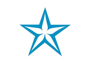 Obraz premium Minimalistic Blue Star Graphic Icon logo Symbol