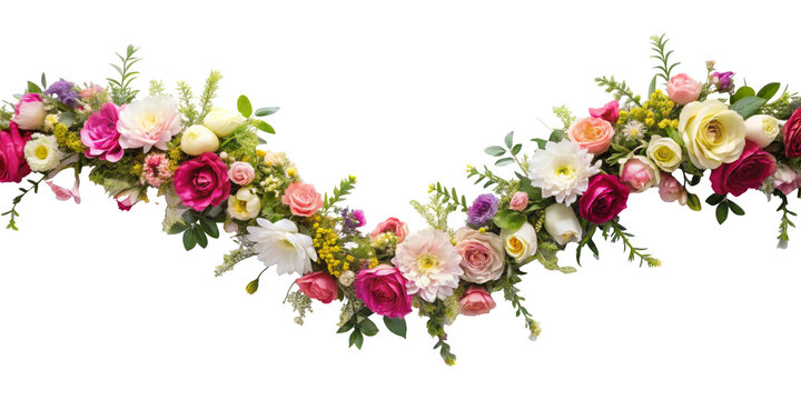 garland of flowers, transparent background