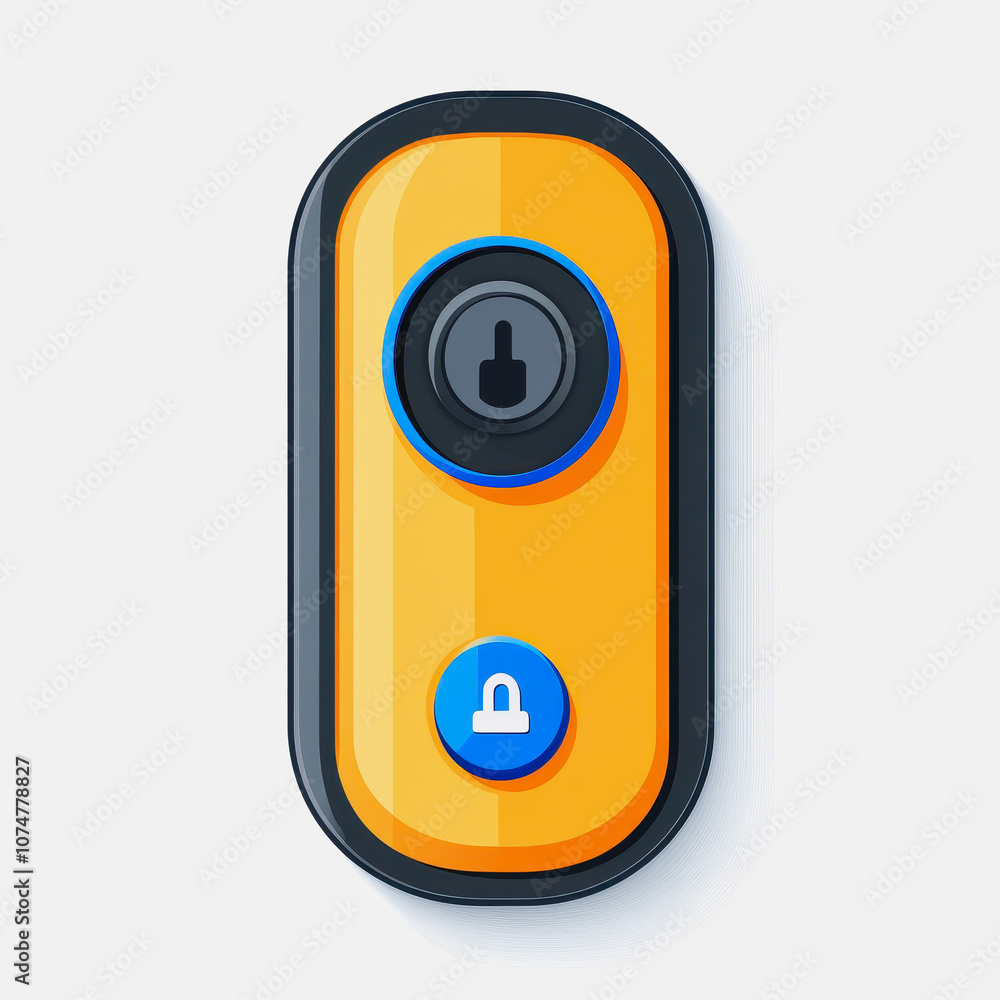 Poster this image features a smart lock icon on a clean white background. the design showcases a modern con