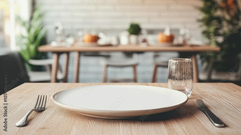 Poster create an inviting dining experience with this elegant plate mock-up design for restaurant menus
