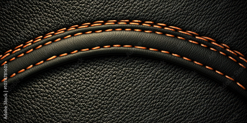 Poster a close up of a leather item with a brown stitching