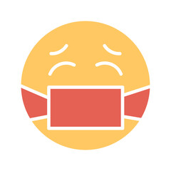 Face with Medical Mask Vector Icon