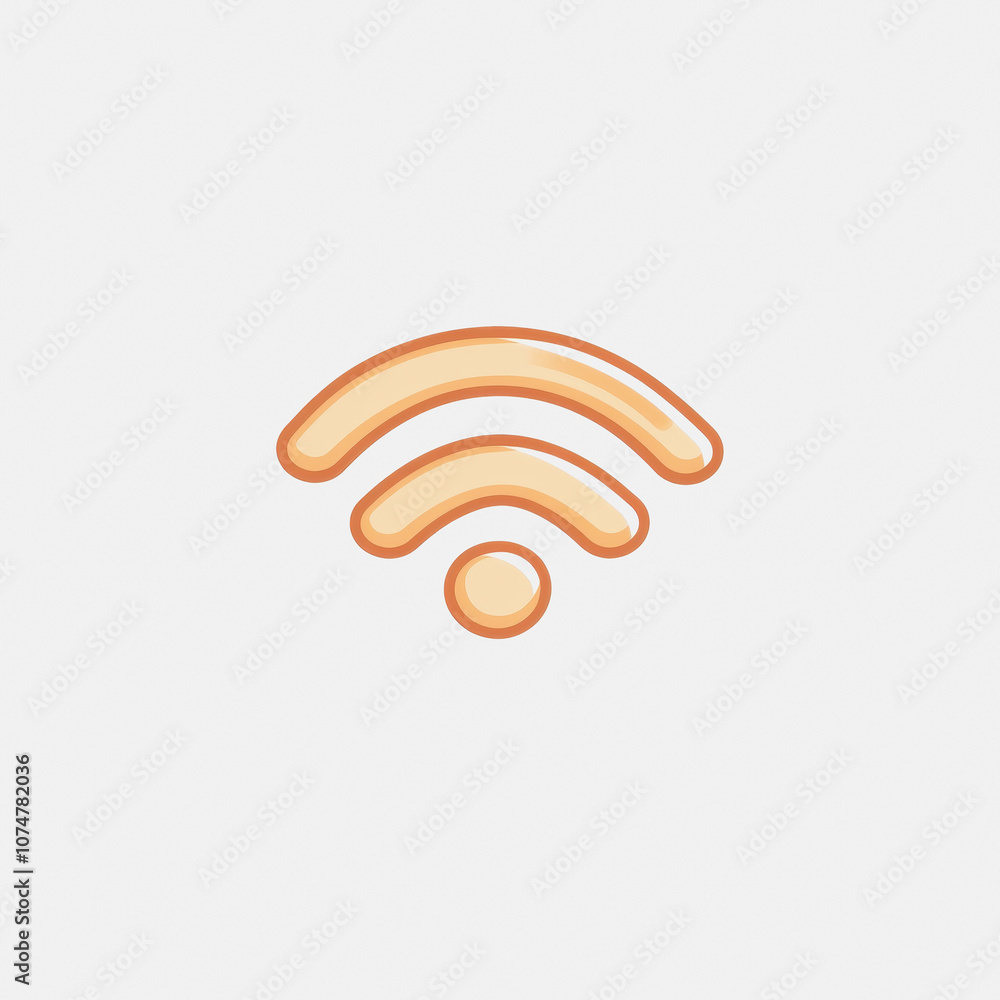 Poster a simple flat design of a wi-fi icon featuring signal waves on a clean white background. ideal for t