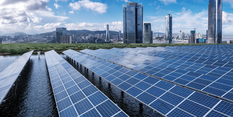 Modern Solar Panels Powering Sustainable Cities and Clean Energy Future