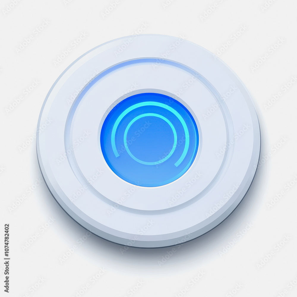 Poster this image features a simple wireless charging pad icon set against a clean white background, with a