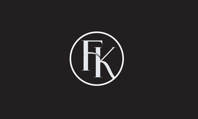 FK, KF , F , K , Abstract Letters Logo Monogram