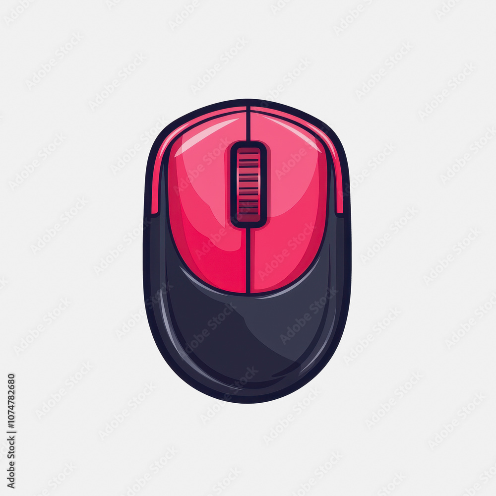 Poster this graphic features a simple wireless mouse icon with a modern flat design. the vibrant colors and