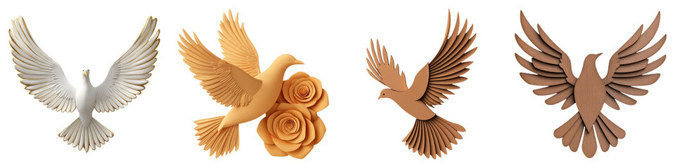 The image showcases a series of artistic representations of birds, demonstrating varying styles, colors, and postures.