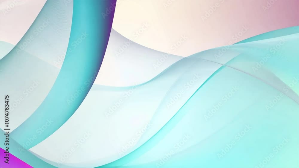 Poster serene and calm soft, flowing abstract waves in blue and purple create smooth background for tranqui