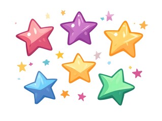 Obraz premium Many Colorful Star Graphic Icon logo Symbol