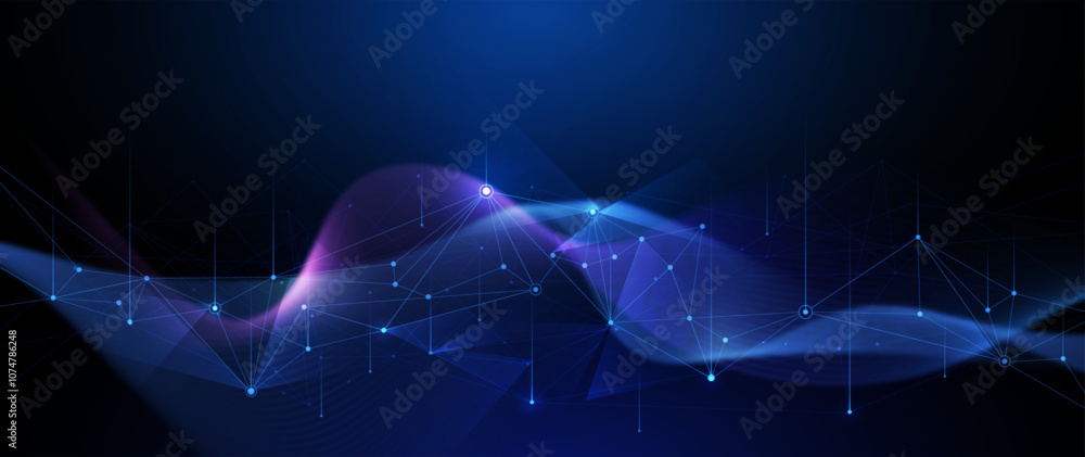 Leinwandbilder vector digital datum, molecule background. big data, hi tech technology, light line design. illustra