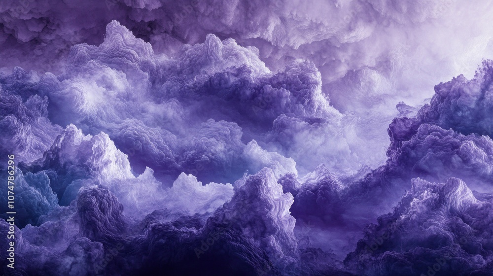 Poster the sky is filled with purple clouds, creating a moody and mysterious atmosphere