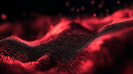 Abstract Digital Red Particle Wave Background