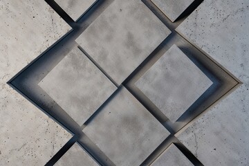3D Abstract Industrial Background Featuring Concrete Textures and Geometric Shapes