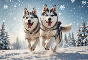 Fototapeta premium Husky in Snow